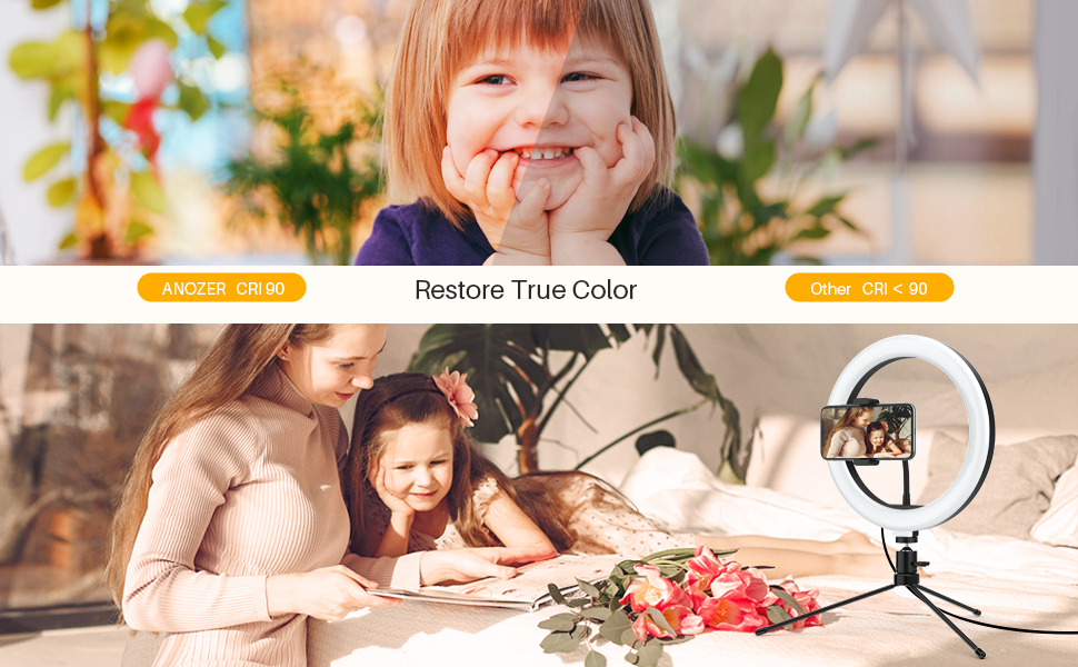 Video Conference Lighting Kit,Anozer Desk Ring Light for