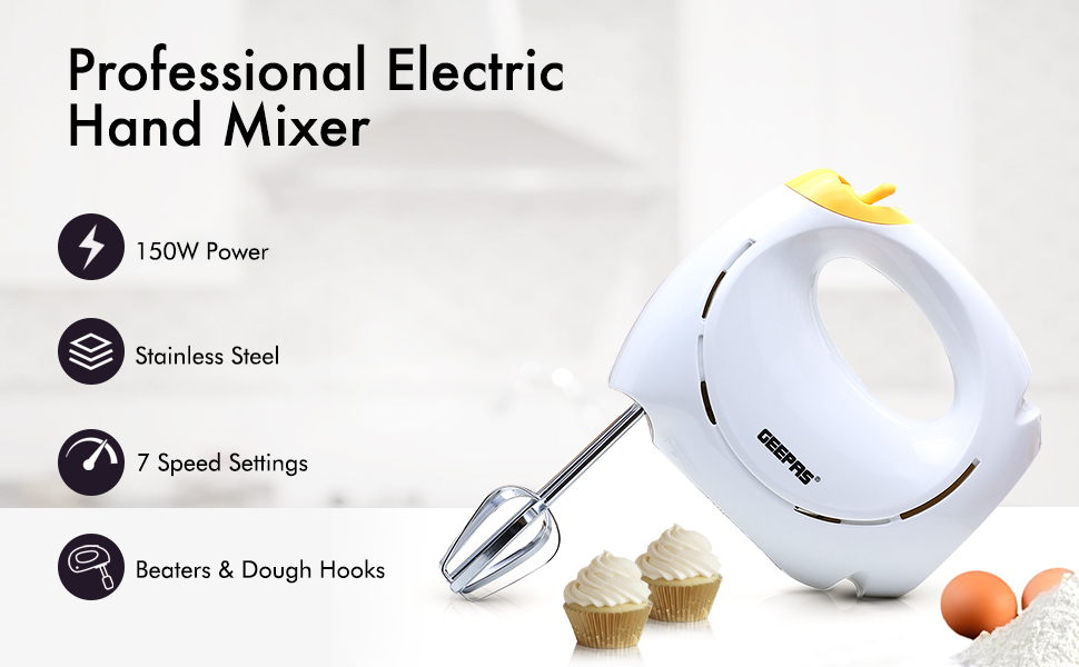 Geepas Hand Blender & Hand Mixer Combo Set 2 Speed Food Collection