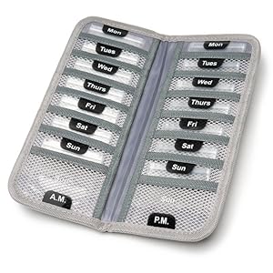 新品　MD TMN TIME CAPSULE Amazon.com: TeloTravel AM/PM Bi-Folding Pill Organizer +