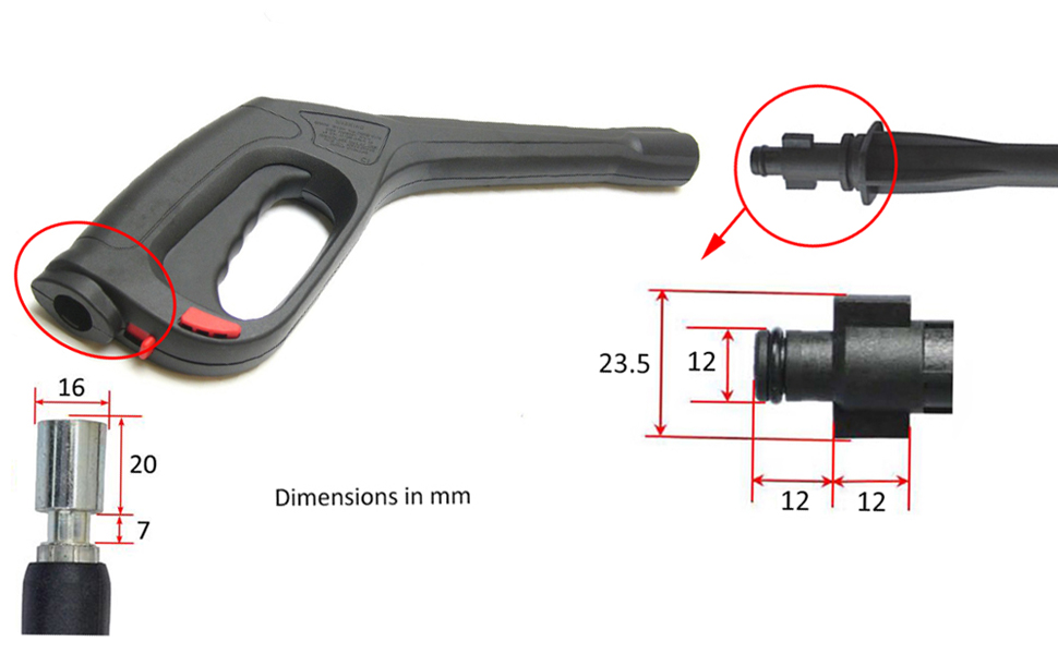 High Pressure Power Washer Water Spray Gun, Replacement Pressure Washer Gun