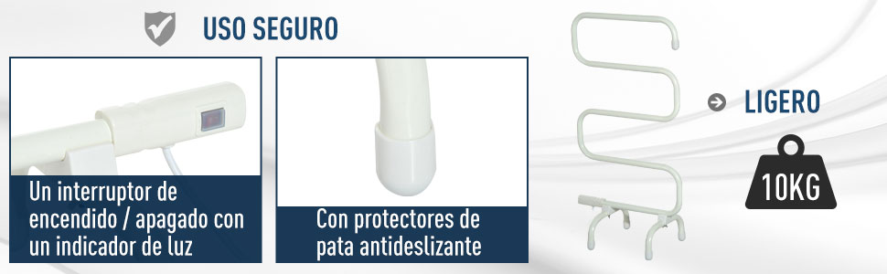 HOMCOM Toallero Eléctrico para Baño Radiador Calentador ...