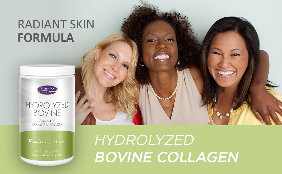 Life-flo Hydrolyzed Bovine Collagen Grass Fed Supports Vibrant Skin Hair Bone Joint Health 12.7oz