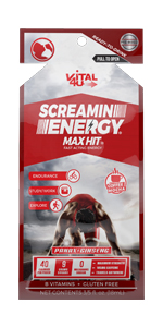 Vital 4U Screamin energy max hit coffee mocha energy shot run gel boost healthy