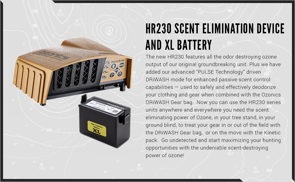 Ozonics HR230 Scent Elimination Device with Extra Extended