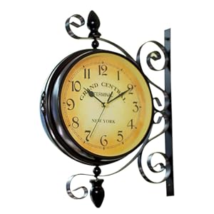 vintage wall clock / ゴールド 掛時計 ウォールデコ Amazon.com: Vintage Double Sided Wall Clock Industrial Wall