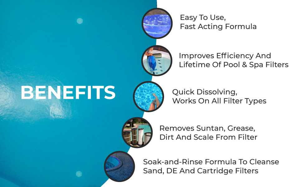 Hot Tub Filter Cleaner Soak, Pool Filter Cleaner & Pool