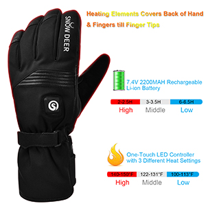 snow deer heated gloves