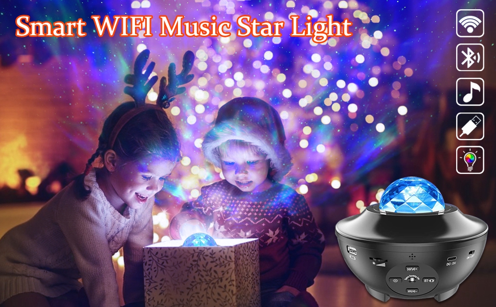 Smart Star Projector Night Light, ALED LIGHT Ocean Wave Starry ...