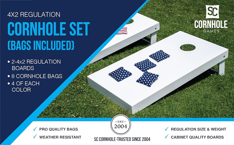 4x2' Regulation Cornhole Set (Bags Included) by SC Cornhole (Natural) Cornhole