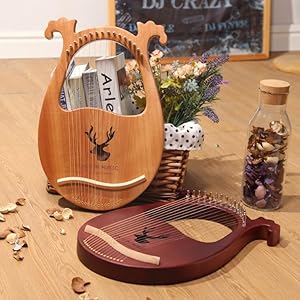 Amazon | JuJuOSRE 16弦木製8点セット ライアーハープ 初心者向け 金属