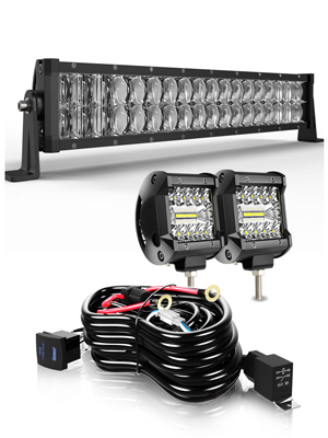 Roof Top Windshield Front Bumper Flood Spot Combo Driving Light Bar Fog Lamps Spot Flood Combo Beam