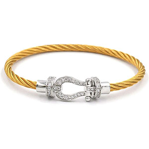 遺品整理 ゴールド ツイスト 馬蹄バングル ブレスレット 18k ブレスレット メンズ 馬蹄 フォースブレスレット バングル