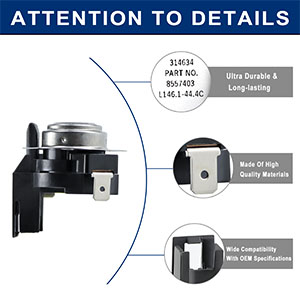 まり❗️ Amazon.com: AMI PARTS WP8557403 High Limit Thermostat