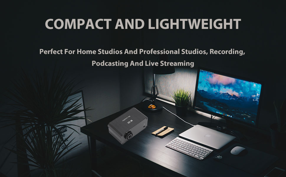 Microphone Preamp, 48V Power High Gain Electronic Audio