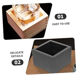 Amazon.co.jp: 日本酒カップ2個と木製の四角い箱。日本酒や寿司