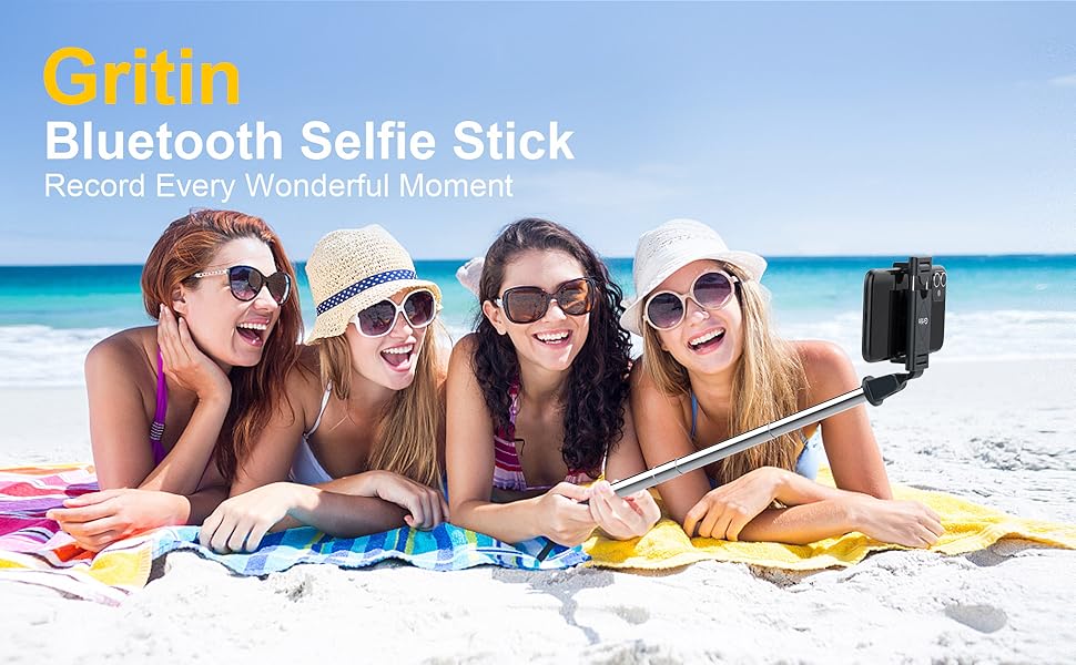 Gritin Selfie Stick, 3 in 1 Bluetooth Selfie Stick Tripod, Extendable