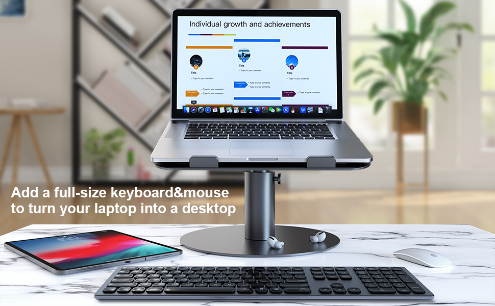 Adjustable Laptop Stand, YoFeW Aluminum Laptop Riser, MultiAngle