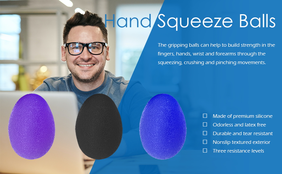 3 Pieces Hand Therapy Balls Hand Squeeze Balls for Hand
