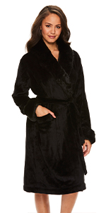 bebe womens clothes clothing robes black long shower sleepwear