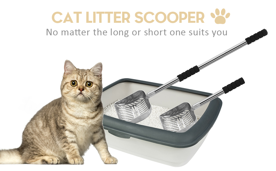 Abealv Cat Litter Scoop Metal Cat Litter Scooper Long