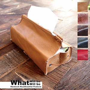キャンプにおすすめ　ティッシュ箱ケース 本革 Amazon.co.jp: What will be will be 本革 ハンドメイド