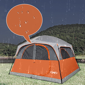UNP Tents 6 Person Waterproof Windproof Easy Setup,Double Layer Family Camping Tent with 1 Mesh Door & 5 Large Mesh Windows -10'X9'X78in(H) 30 tents