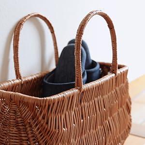 Latvian Handle Basket ラトビア　手仕事　バスケット　柳　籠 ラトビアの手仕事 ヤナギの小さな飾り編みバスケット - FAVOR