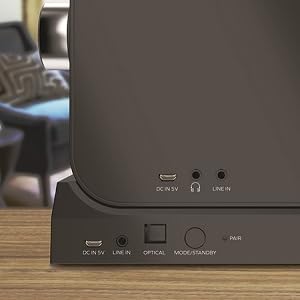 The transmitter is also a charging base for the speaker