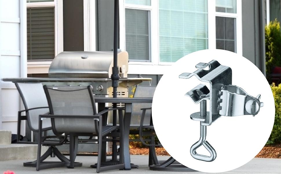 Patio Umbrella Clamp Outdoor Umbrella Mount Metal Clips Balcony