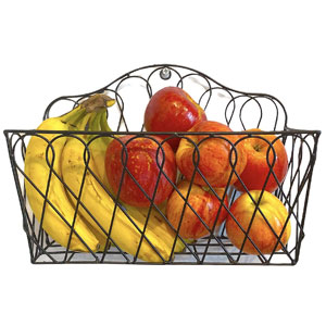 Farmhouse Metal Wire Hanging Wall Storage Baskets Rectangular Fruits Veggies Home Kitchen Decorative