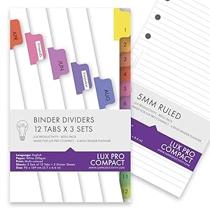 LUX Productivity COMPACT Planner – Best Undated 2024 Diary/Organizer with Daily Schedule & Reflection Journal - (Cappuccino) 12 LUX Productivity Planner Compact Pro Diary Filofax Notebook Notepad Journal Ring Binder Organiser