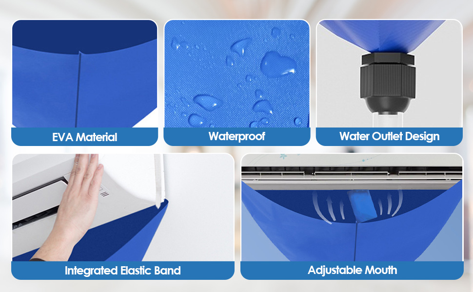 Fenteer Air Conditioner Washing Bag, Waterproof Split Air Conditioner Cleaning Cover
