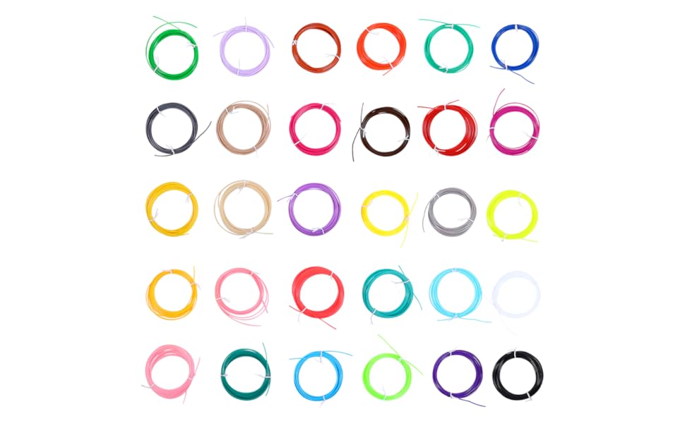 30pcs High-Speed Filament Printing Pen Filament Refills Matte for Pen Printer 19 11