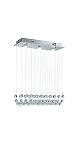 SEFINN FOUR Modern K9 Crystal Chandelier Pendant Light Fixture Hight Adjustable, Rectangle Chandelier for Dining Room… 3-lights Raindrop Crystal Chandelier