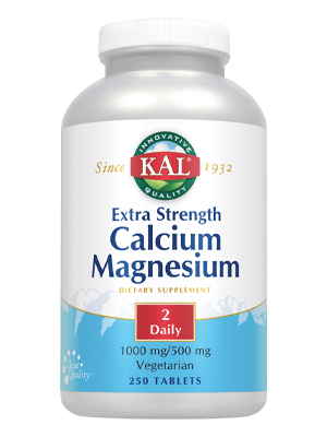 KAL Extra Strength Calcium Magnesium 1000mg/500mg Rapid Disintegration Vegetarian 250 Tablets