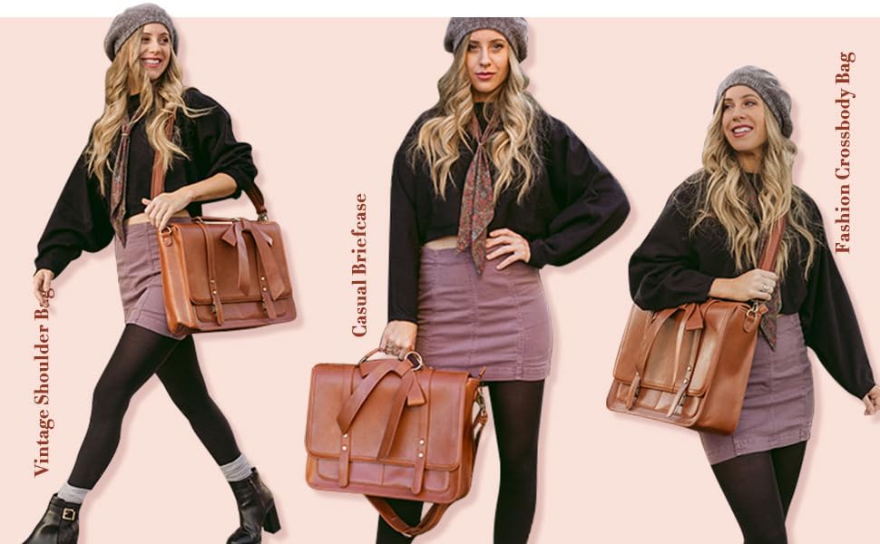 women's pu detachable bow briefcase