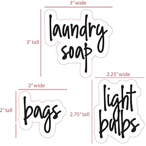 Laundry Room & Linen Closet Preprinted Script Label Set