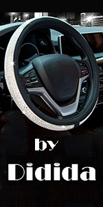 white steering wheel cover crystal diamond bling bling pu leather