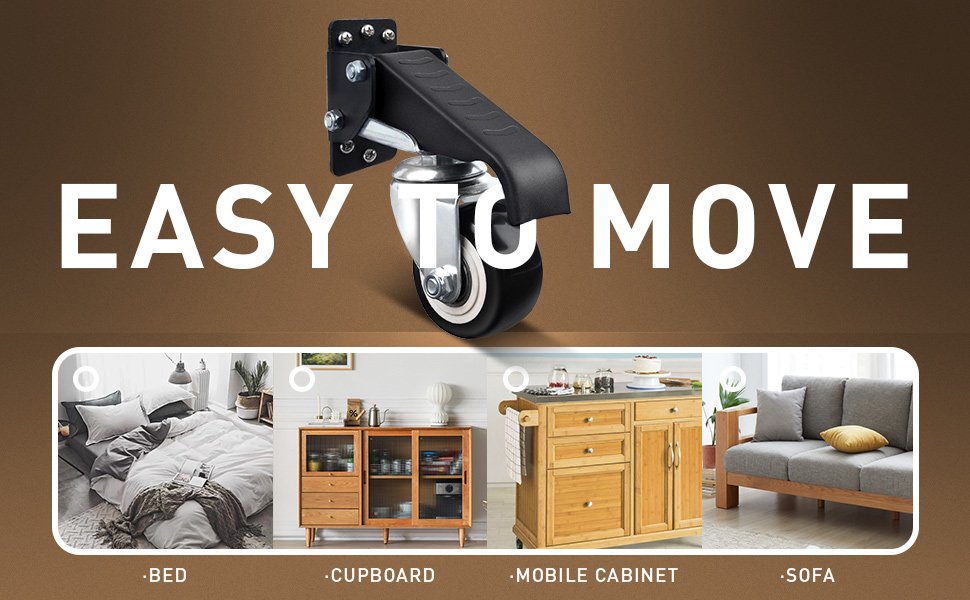 SPACECARE Workbench Casters Retractable Casters Kit 600Lbs, Retractable