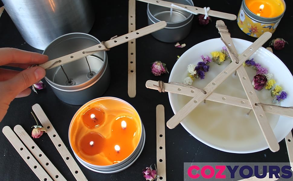 Cozyours Wooden Candle Wick Holders for Large & Multiwick