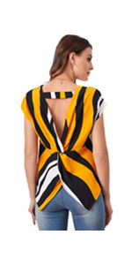 Twist Cut Out Back Blouse