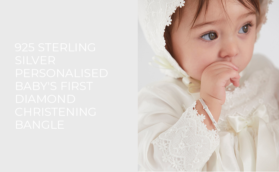 Molly Brown London Sterling Silver My First Diamond Expandable Baby