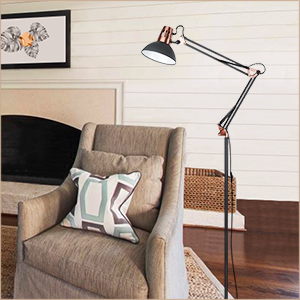 adjustable arm floor lamp, floor swing arm lamp