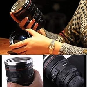 Primelife Camera Lens Shaped Coffee Mug with Lid