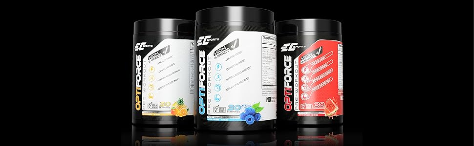 Amazon Com Optiforce Preworkout 30 Servings Icey Blue Raspberry 6g Citrulline Mallate 2g Beta Alanine 2g Betaine Anhydrous Natural Caffeine Health Household