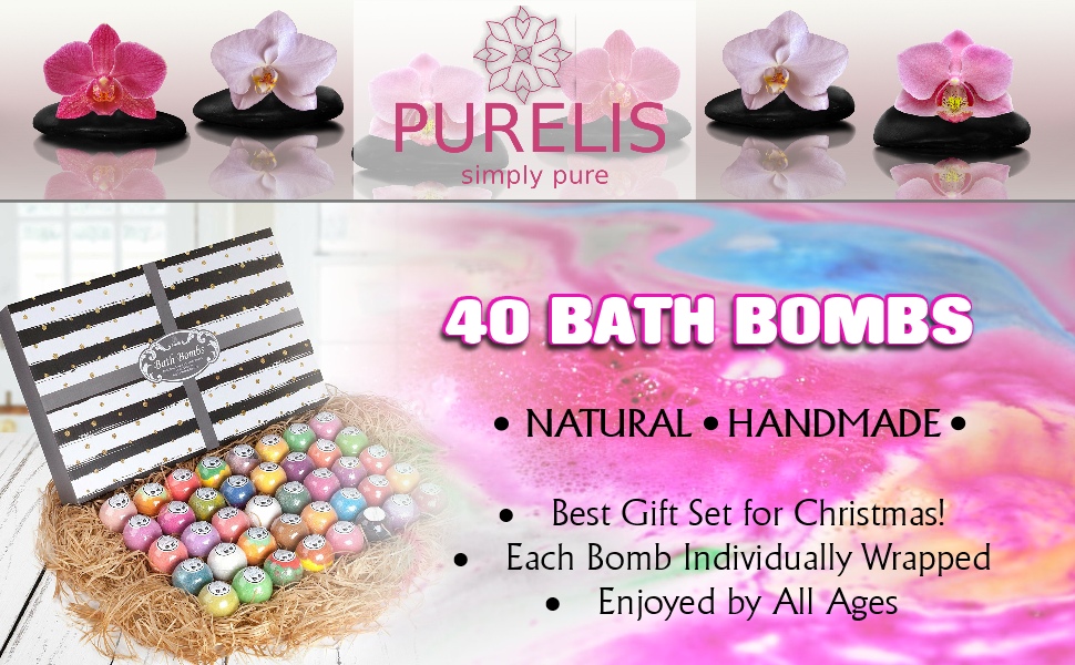 BATH BOMBS GIFT SET - natural, organic and handmade. Best gift for christmas, suitable for all ages