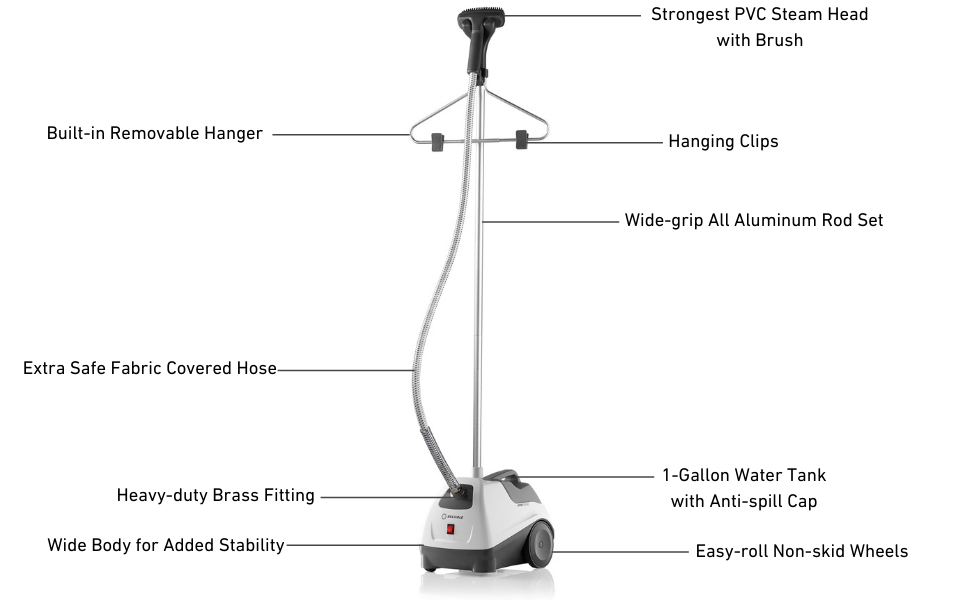 500GC PROFESSIONAL GARMENT STEAMER WITH BRUSH