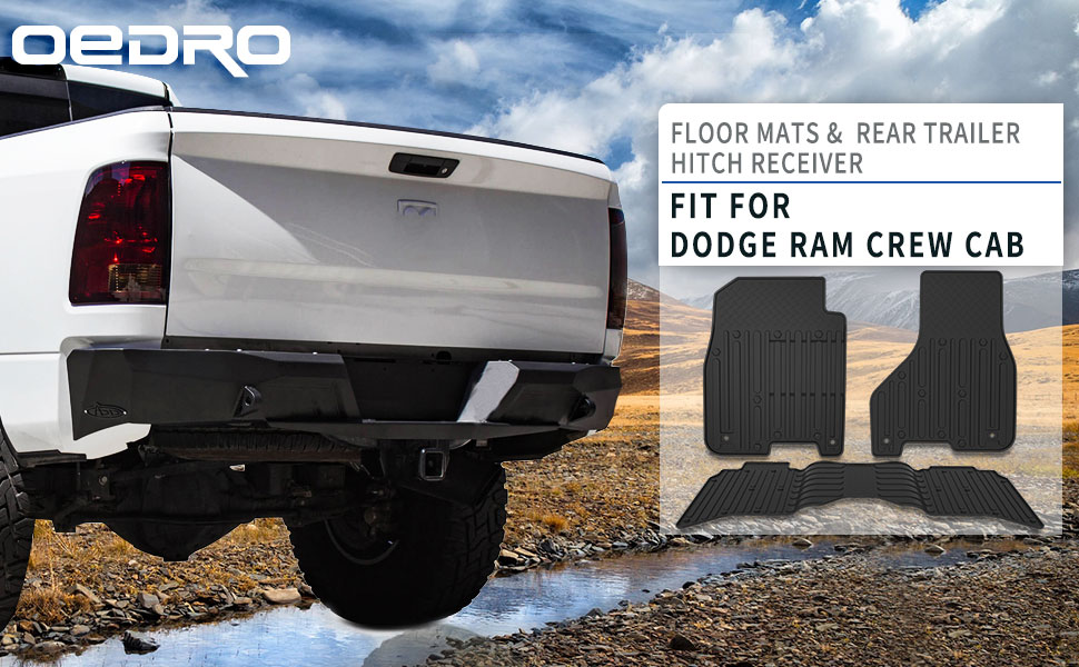 oEdRo Floor Mats Liner Set & Towing Trailer Hitch Receiver