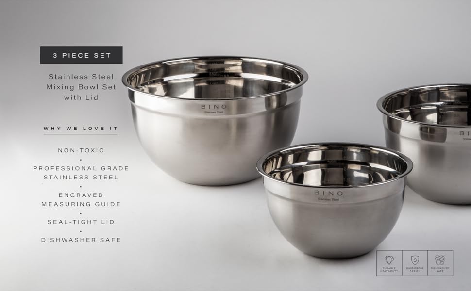 Stainless Steel Mixing Bowl Set with Lids