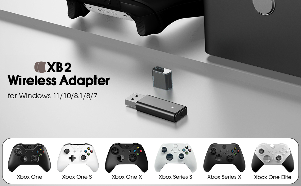Wireless Adapter for Xbox One Controller, USB Adapter Suitable for PC